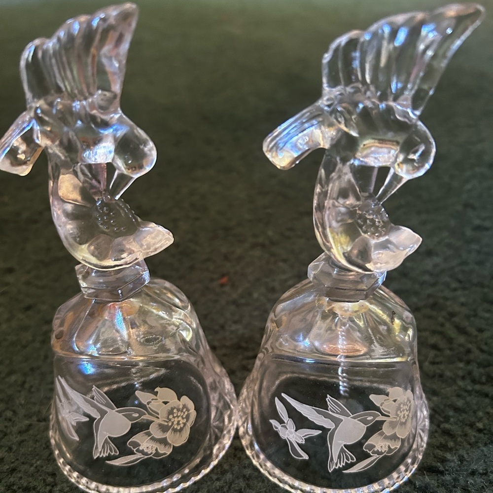 Clear Glass Hummingbird Bells